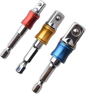 Gunpla 3 Pieces Impact Socket Adapter Drill Extension Colorful Set Hex Shank Power Drilling High Speed Nut Driver 1/4" - 65mm, 3/8" - 65mm and 1/2" - 73mm Drive