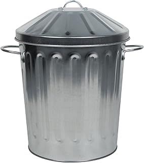 CrazyGadget® Small Medium Large Extra Large Galvanised Steel Metal Dustbin Kitchen House Garden Storage Unit Bin (15L)
