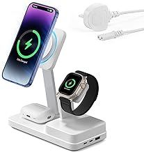 ESR 100W 6-in-1 Charging Station with CryoBoost, Compatible with MagSafe Charger Stand, Magnetic Wireless Charger for iPhone 16/15/14/13/12 Series, AirPods 4/3/AirPods Pro, White