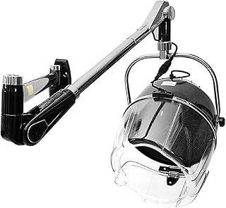 Wall Mounted Hair Dryer Hood, Professional Salon Spa Hair Hood Hairdresser Styling with Timer and Temperature Adjustment, Black