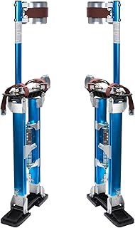 Voilamart 18"-30" Blue Stilts Adjustable Aluminum Drywall Stilts Lifts Tool for Painter Taping Cleaning Ceiling Finishing
