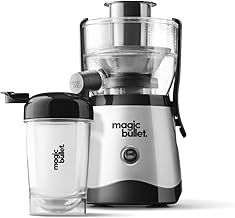 nutribullet magic bullet Centrifugal Silicone & Stainless Steel Juicer - 400W - 10-Piece Set - 470ml - Black - Compact Design & Dishwasher Safe - Juice on-the-go in Two Simple Steps
