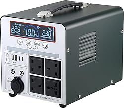 Power Station 1000W/666Wh, Mashine Portable Rechargeable Generator Inverter for Camping, RVs, Drones, Outdoor Lighting, with 4 AC Outlets and 4 USB Ports