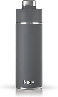 Ninja Thirsti Water Bottle and Flask 700 ML With Leak-Proof Lid, Designed For Carbonated, Hot & Cold Drinks, Ideal For Travel & Sports, Triple Insulated, Stainless Steel Bottle, Grey, DW2401EUUKGY