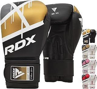 RDX Boxing Gloves EGO, Sparring Muay Thai Kickboxing Pro Heavy Training, Maya Hide Leather, Ventilated Palm, Long Wrist Support, Punching Bag Pads Workout, MMA Gym Fitness, Men Women 8 10 12 14 16oz
