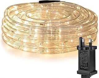 Lepro Outdoor Rope Lights Mains Powered, Connectable, 10m/33ft 240 LED Outdoor Lights Plug in, Bright Warm White, Low Voltage, Waterproof Thick Rope Lights for Garden, Tree, Pathway and More