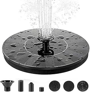 Solar Fountain Pump,1.4W Solar Water Fountain Pump Kit with 6 Nozzles for Garden Water Feature, Fountain, Pool, Bird Bath