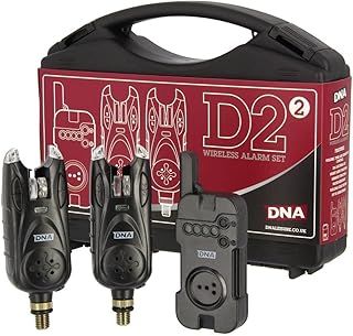 DNA Leisure Fishing Bite Alarm Set 2pc Receiver With Tone Volume Sensitive Night Light Carp
