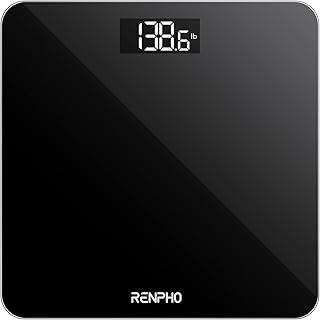 RENPHO Weighing Scales for Body Weight, Bathroom Scales with High Precision Sensors, Accurate Digital Weight Scale for People, LED Display, Step-On, Black, Core 1S (Stone/Kgs/Lbs)