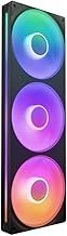 NZXT F360 RGB Core - 360mm Single-Frame Fan Unit with 3 x 120mm RGB Fans - Speed & Lighting Control - High Static Pressure & Airflow - Fluid Dynamic Bearings - 8 aRGB LEDs Per Fan - Black