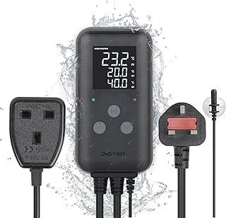 DIGITEN Waterproof DTC310 Digital Temperature Controller for Aquarium, Greenhouse Thermostat, Heater 10A Outdoor Heat Mat, Seedling