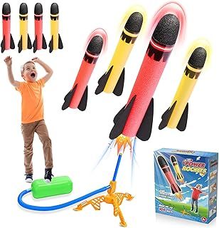 Kids Toys, Garden Games 3-9 Years Old Boys Girls Gift Outdoor Toy Kids Garden Toys Age 3-9 Years Old Boys Stomp Toys Rocket Toys Launcher for Kids Girls Birthday Presents