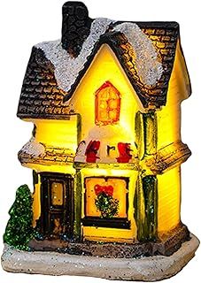 Christmas Village Houses Decorations,Christmas Village Battery Operated Mini Christmas Village House Ornaments Buildings Light Up Scene Christmas Decorations,Village Houses Snow Cover Decor