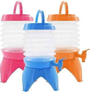 3.5L Collapsible Water Dispenser, Viceda Plastic Drink Dispenser with Tap, Fridge Water Dispenser, Portable Drink Container, for Party Drink, Chilled Juice, Cocktails, Water(Random Colours)