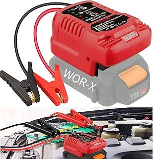 Car Jump Starters Adapter for Worx 20V Battery Jumper Cables,12V Portable Jump Car Starter,Up to 3.5L Gas 6.5L Diesel Engines,Automotive Booster Cable Adapter(Battery not Included)
