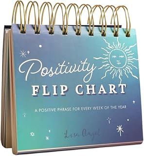 Lisa Angel Celestial Positivity Flip Chart Desk Pad | Optimistic Thinking and Self Empowerment for Every Week of The Year