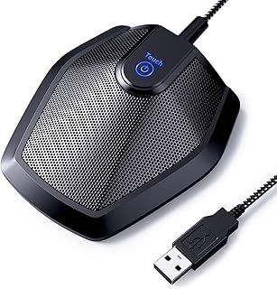 TONOR Conference USB Microphone, Omnidirectional Condenser PC Mic for Teleconference, Recording, Online Class, Court Reporter, Plug & Play Compatible with Mac OS X Windows PC, 190 cm Cable, G11