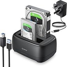 ORICO Dual Bay Hard Drive Bay Docking Station USB 3.0 to SATA III for 3.5inch HDD Tool-Free Files Backup/Game Load Support UASP Max Up to 36TB-DD28(Not Support Offline Clone)