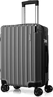 FLIEE Cabin Suitcase Hard Shell | 55x40x20cm Cabin Luggage | Lightweight Suitcase | Aluminum Telescopic Handle | TSA 3 Digit Combination Lock | 4 Dual Spinner Wheels. (Grey, Cabin 20")