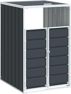 vidaXL - Anthracite Steel Wheelie Bin Storage for Garden Trash - Durable, Weather-Resistant, Easy Access, 72x81x115 cm