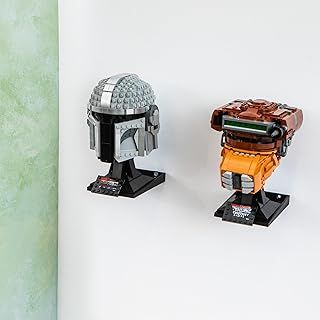 2X Display Stand for Lego Helmet Series | Wall Mount Display for Darth Vader, Captain Rex, Mandalorian Helmet, Gauntlet Series | Compatible With All Helmets (2)