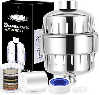 20 Stage Shower Filter Laicky Shower Head Filter, Hard Water Filter, Skin and Hair More Healthier, Remove Chlorine Heavy Metals and Other Sediments, Vitamin C Water Softener Reduces Dry Itchy Skin
