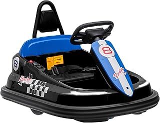 HOMCOM Kids Bumper Car 360° Rotation Spin Waltzer Car 6V Electric Ride On Car with Bumper Protector, 2 Speeds, Music, Lights for 18-48 Months - Black