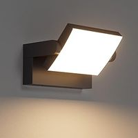 24W LED Wall Light Outdoor Indoor Waterproof IP65 Adjustable Lamp Modern Outdoor Light Aluminum Wall Lighting for Entrance Stairs Garden Hallway, Black, Warm White 2700K-3000K