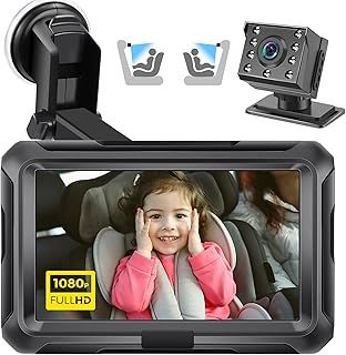 Zacro Baby Car Mirror - 360° Fully Adjustable Shatter Proof Baby View Car Mirror Give Clear Views for Rear, Essentials for Newborn and Baby Safety