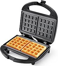 YASHE Waffle Maker, 750W Electric Non-Stick Waffle Iron Machine, Dual Belgian Waffle Machine, Automatic Temperature Control, Cool Touch Handle