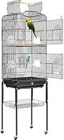 VIVOHOME Large Bird Cage Wrought Iron Bird Travel Carrier Cage for Parrots Conures Lovebird Cockatiel Parakeets (64 Inch)