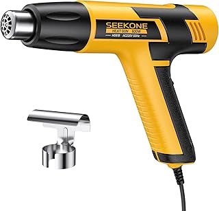 SEEKONE Mini Heat Gun, 600W Dual Temperature Heat Gun 300℃&500℃, with Overload Protection and Long Cable for Crafts, Embossing, Paint Stripping, Shrink Wrap, and Heat Shrink Tube