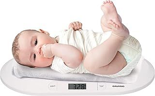 Grundig Baby Scale - Digital Weight Scale Newborn - 10 Gr Accurate Baby Scales - Baby Weighing Scales Max. 20 Kg - Baby Scale with Tare-Function - White