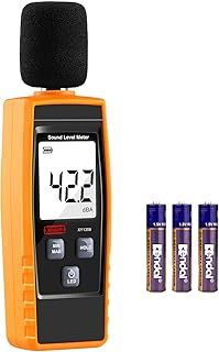 XinJiaYi Decibel Meter, Portable dB Meter (Sound Level Meter), Digital Noise Meter, Range 30-130 dB(A) dB Meter, Noise Level Sound Monitor Tester, Yellow