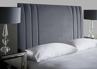 HB-1 Headboards for Beds – Rio 24'' Divan Bed Headboard – Headboards for Divan Beds, Bedroom & Hotel Furniture, Elegant Soft Plush Fabric Head Board (Charcoal Plush, 4FT Small Double)