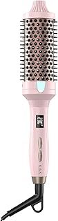 K&K Thermal Brush LED Display Curling Iron Brush 45 mm Heated Hot Hair Brush to Create Natural Curls Hot Round Brush for Smoother Appearance Dual Voltage Feature for Blowout Look (Pink, 45 mm)