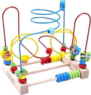 Jaques of London Activity Cube | Premium Wooden Activity Cube for Toddlers with Bead Maze and Abacus | Fun and Educational Bead Maze Toy | Wooden Activity Table for Early Learning | Since 1795