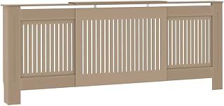 vidaXL Adjustable MDF Radiator Cover - Modern Slatted Design, Durable and Sturdy 205cm Brown Radiator Shelf