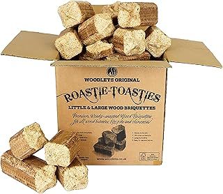 Roastie-Toasties Heat Logs - 14.5kg Box Ultra Dry Compressed Logs. Great for Wood Burners, Open Fires, Multi-Fuel Stoves. Planet-Friendly Wood Briquettes. Made in Scotland