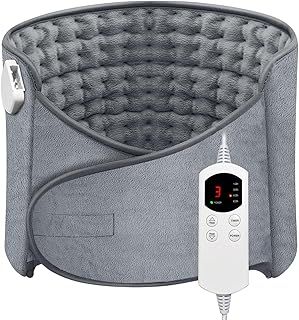 Heat Pad for Back Pain Relief Electric Heating Pads with 6 Temperatures Soft Detachable Heat Pad for Man Women