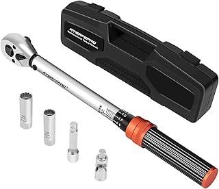 ATsafepro Torque Wrench 3/8", Car Torque Wrench Set 10-60 Nm with Two-Way Adjustable 72-Tooth，with 14 mm 16 mm Spark Plug Socket for Car and Moto Maintenance