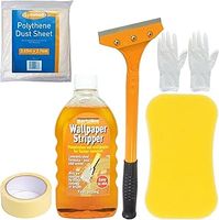 Wallpaper Stripper Set - Bundle with Heavy Duty Wallpaper Remover, Wallpaper Stripper, Large Sponge, Dust Sheet, Masking Tape and Gloves - Suitable for All Types of Wallpaper Removal