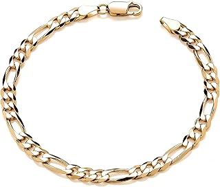 Old English Jewellers 9ct Yellow Gold on Silver Men's FIGARO Curb Bracelet - 8.5 inch
