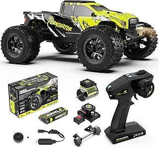 1/10 RTR Brushless Fast RC Cars for Adults,Max 50mph Hobby Electric Off-Road Monster Truck,Waterproof High Speed RC Car 4WD Remote Control Car with 3S Lipo,Green