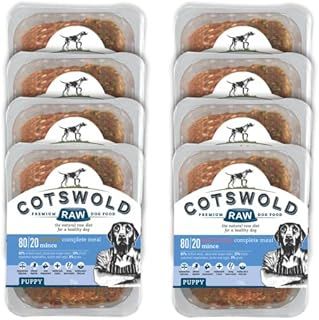 Cotswold RAW Active 80/20 Mince Puppy Raw Dog Food, BARF Premium British Meat Raw Food for All Puppies, Frozen Dog Meal - 8kg