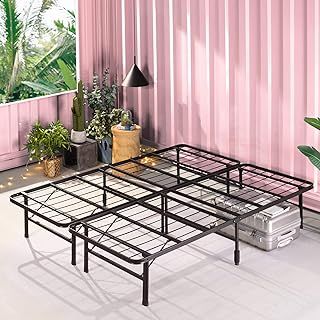 Zinus SmartBase Double Bed frame - Bed 135x190 cm - 35 cm Height with Underbed Storage - Metal Platform Bed frame great for a guest bed - Black