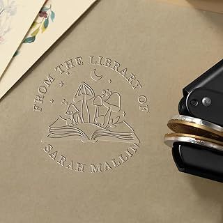 Embossing Stamp Personalised Book Embosser, Personalised Bookstamp, Book Stamp Exlibris, Gift for Book Lovers, Book Embosser, for Books, Library, Wedding Invitation, Envelopes