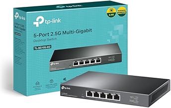 TP-Link Unmanaged 5-Port 2.5G Multi-Gigabit Desktop Switch, 802.3X Flow Control, 802.1p/DSCP QoS, Ideal for Small and Home Office with fanless design, Metal Casing, Plug and Play (TL-SG105-M2)