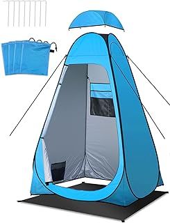 Toilet Shower Tent With Groundsheet, Pegs, Guy Ropes, Bag - Waterproof Pop-up Changing Tent for Camping, Outdoor Travel, Fishing, Hiking - Portable Utility