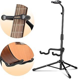 CAHAYA Guitar Stands with Neck Holder Folding Tripod Floor Metal Universal Holder, for Acoustic Electric Guitars Ukulele Violin Banjo Mandolin, CY0253